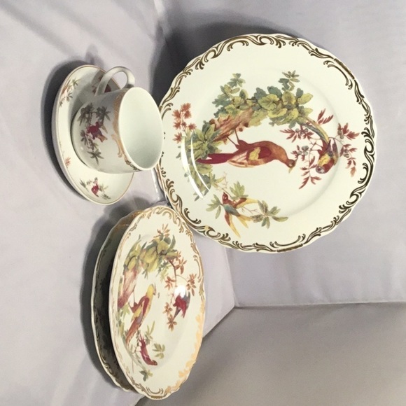 RUTHERFORD’S RETIRED  BIRD DISHES  5 PIECE PLACE SETTING FOR 1 - Picture 2 of 3